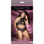 Top halter e shorts booty in rete Coquette