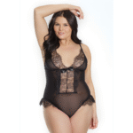 Sexy teddy plus size con cavallo scoperto e dettagli in pizzo per valorizzare le curve – LIN - immagine 7