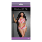 Top corto e shorts Coquette con stampa di labbra
