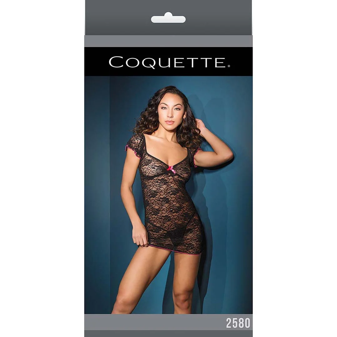 Babydoll in pizzo plus size con dettagli rosa e fiocco per look curvy – SexyPlus - immagine 6