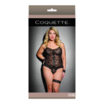 Top cami Coquette con perizoma, nero, plus size