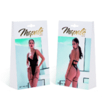 Body nero Mapalé con mesh e dettagli in pelle ecologica - immagine 10