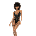 Body effetto bagnato con effetto pelle e tulle, lingerie sensuale per i tuoi look da sera – LIN - immagine 3
