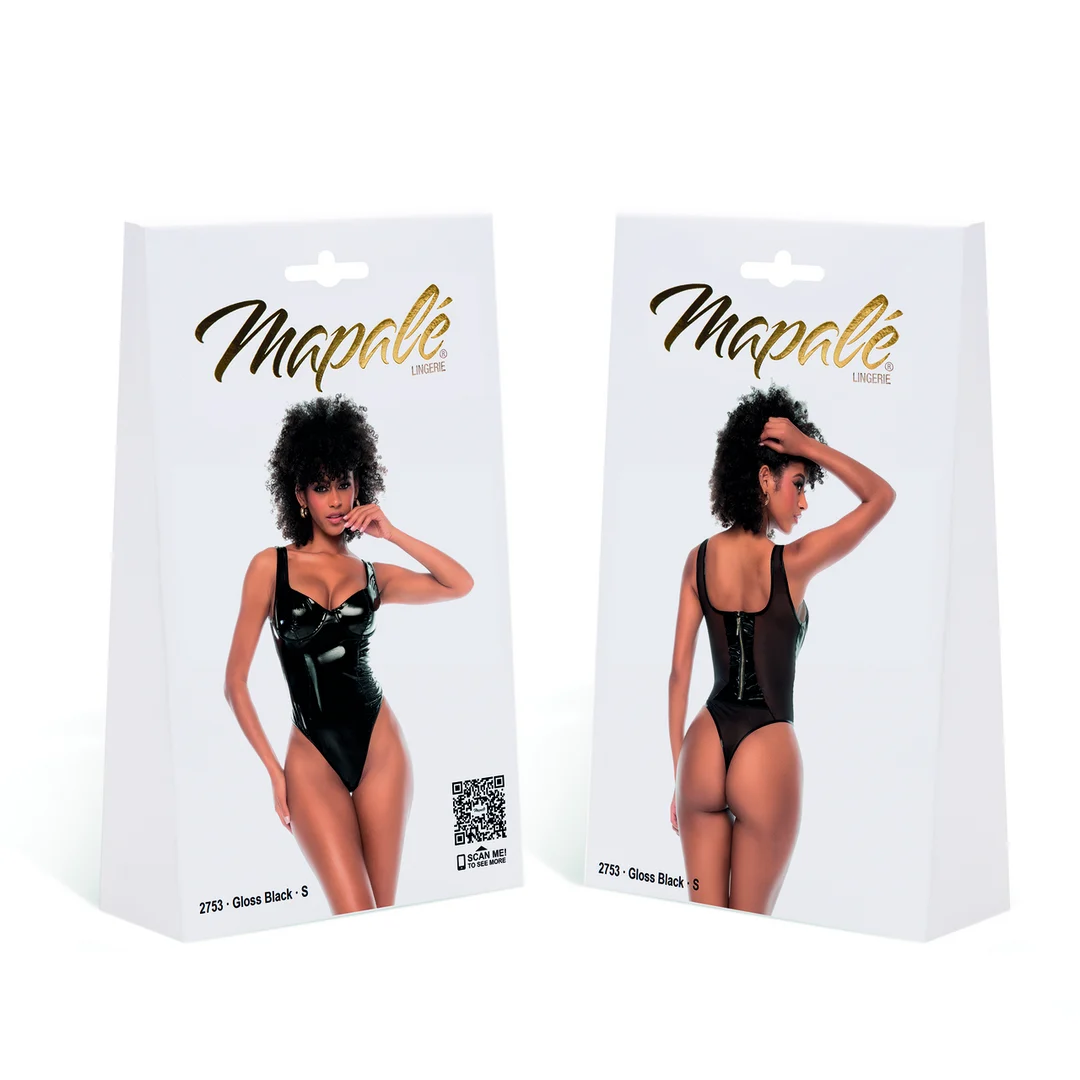 Body in vinile con tulle trasparente per look audaci - SexyPlus - immagine 19