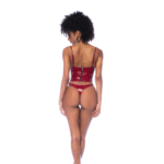 Completo bustier Mapalé, rosso vino lucente
