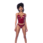 Completo bustier Mapalé, rosso vino lucente - immagine 4