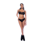Set reggiseno due pezzi Mapalé Rock Star, L/XL, nero effetto bagnato - immagine 3
