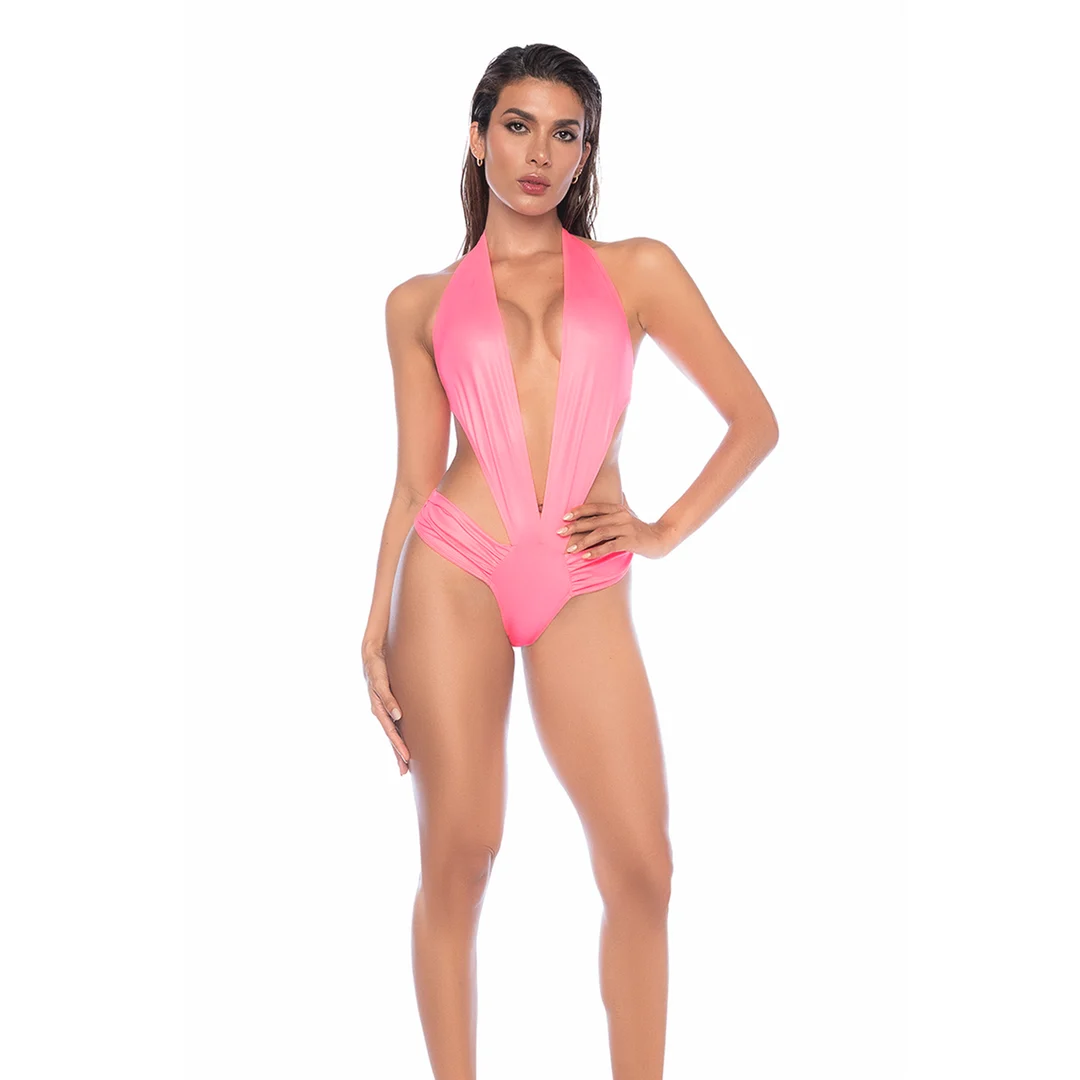 Body Mapalé rosa effetto wet look - immagine 2