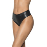 Slip Mapalé a vita alta con dettaglio arricciato sul retro, M/L, nero lucido - immagine 2