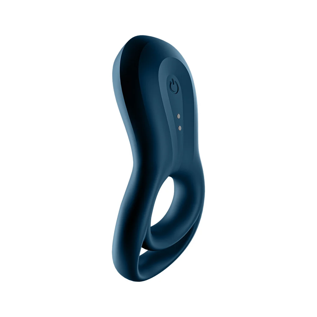 Anello vibrante con stimolazione extra – Epic Duo Ring - Anello vibrante a doppia fascia - Blu scuro - immagine 4