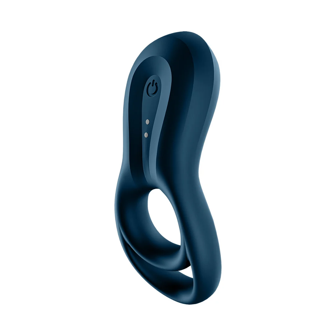 Anello vibrante con stimolazione extra – Epic Duo Ring - Anello vibrante a doppia fascia - Blu scuro - immagine 5