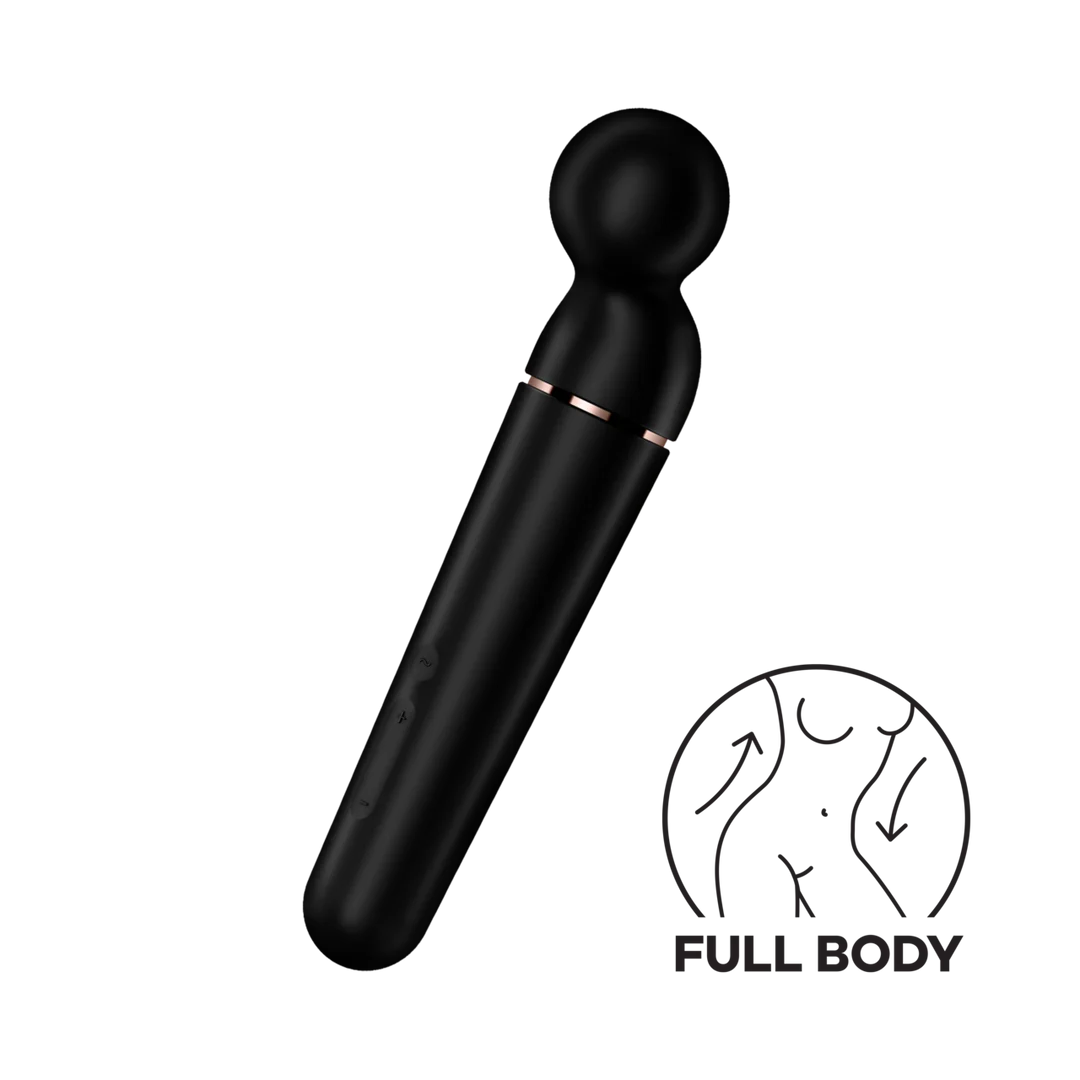 Satisfyer wand vibrator, 10 programmi e 6 livelli di intensità, Satisfyer nero e oro rosa - immagine 2