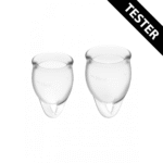 Coppetta mestruale – Set da due (15 ml e 20 ml), trasparenti – Tester
