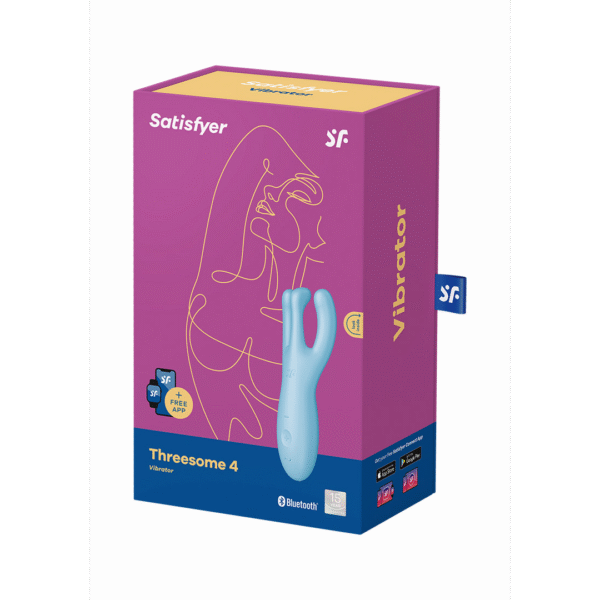 Vibratore da appoggio Satisfyer Threesome 4Plus blu con app