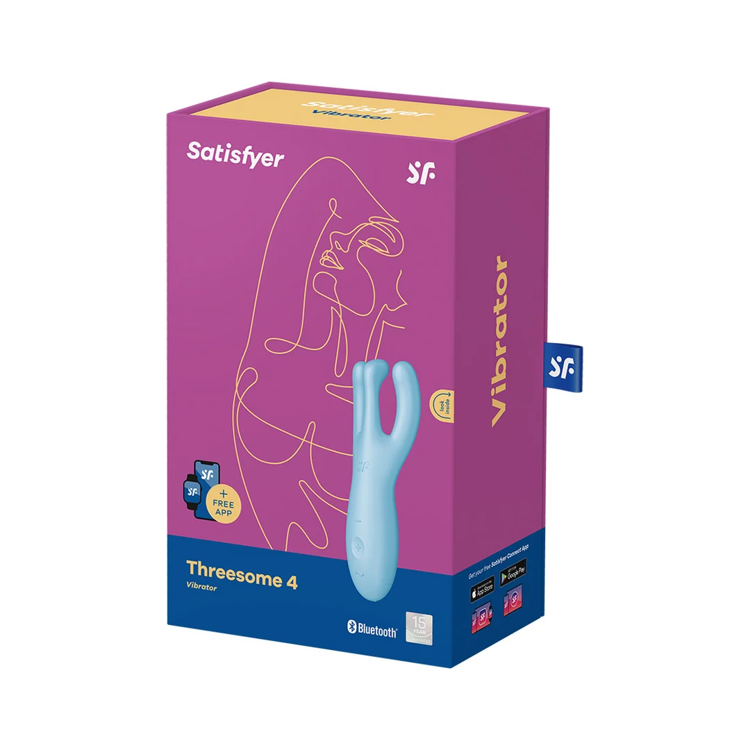 Vibratore da appoggio Satisfyer Threesome 4Plus blu con app - immagine 1