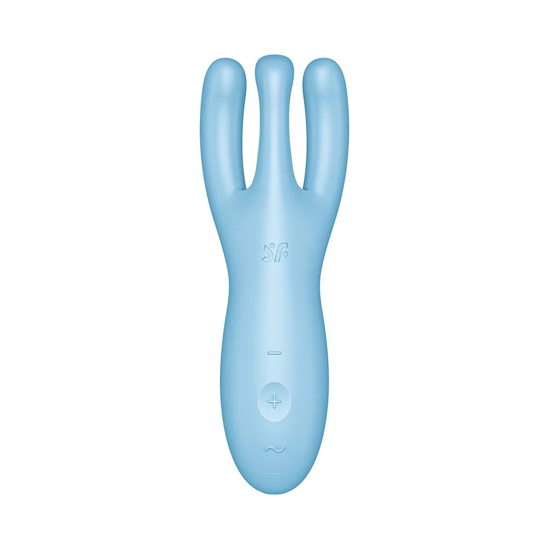 Vibratore da appoggio Satisfyer Threesome 4Plus blu con app - immagine 2