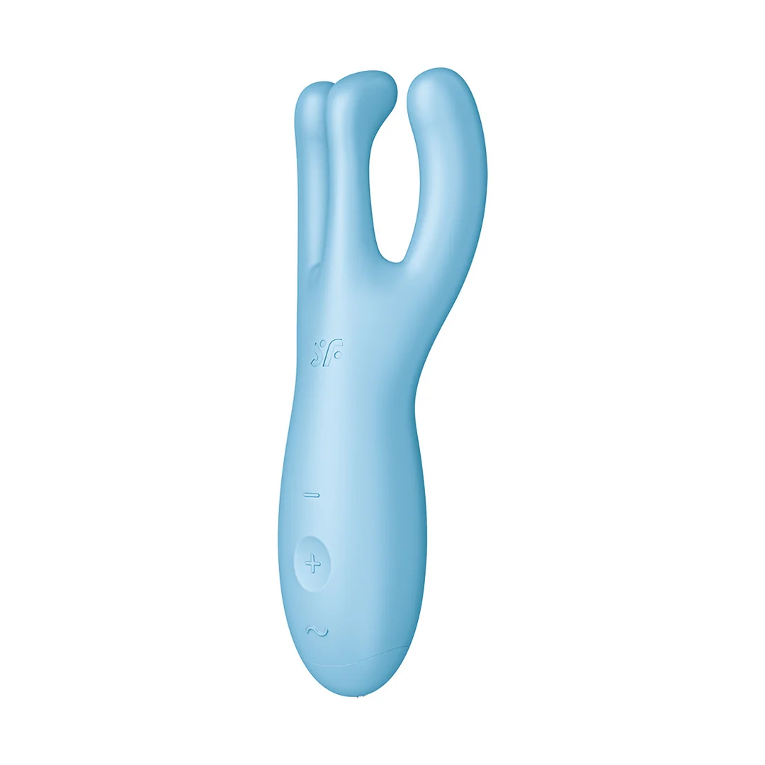 Vibratore da appoggio Satisfyer Threesome 4Plus blu con app - immagine 3