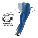 Vibratore rabbit Satisfyer: testa rotante e vibrazioni potenti, blu - immagine 5