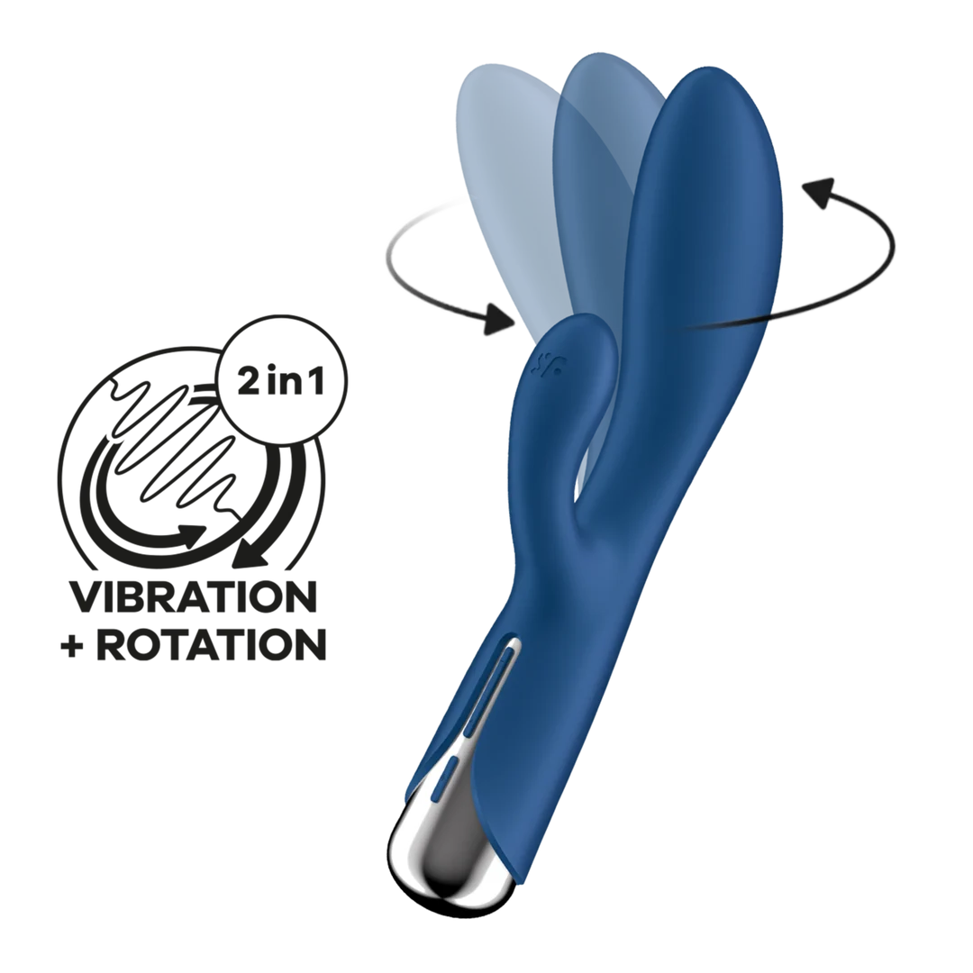 Vibratore rabbit Satisfyer: testa rotante e vibrazioni potenti, blu - immagine 5