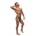 Perizoma sensuale con aperture e stampa a scacchiera – Male Power - immagine 2