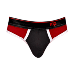 Male Power Panel Thong L/XL nero e rosso - immagine 4