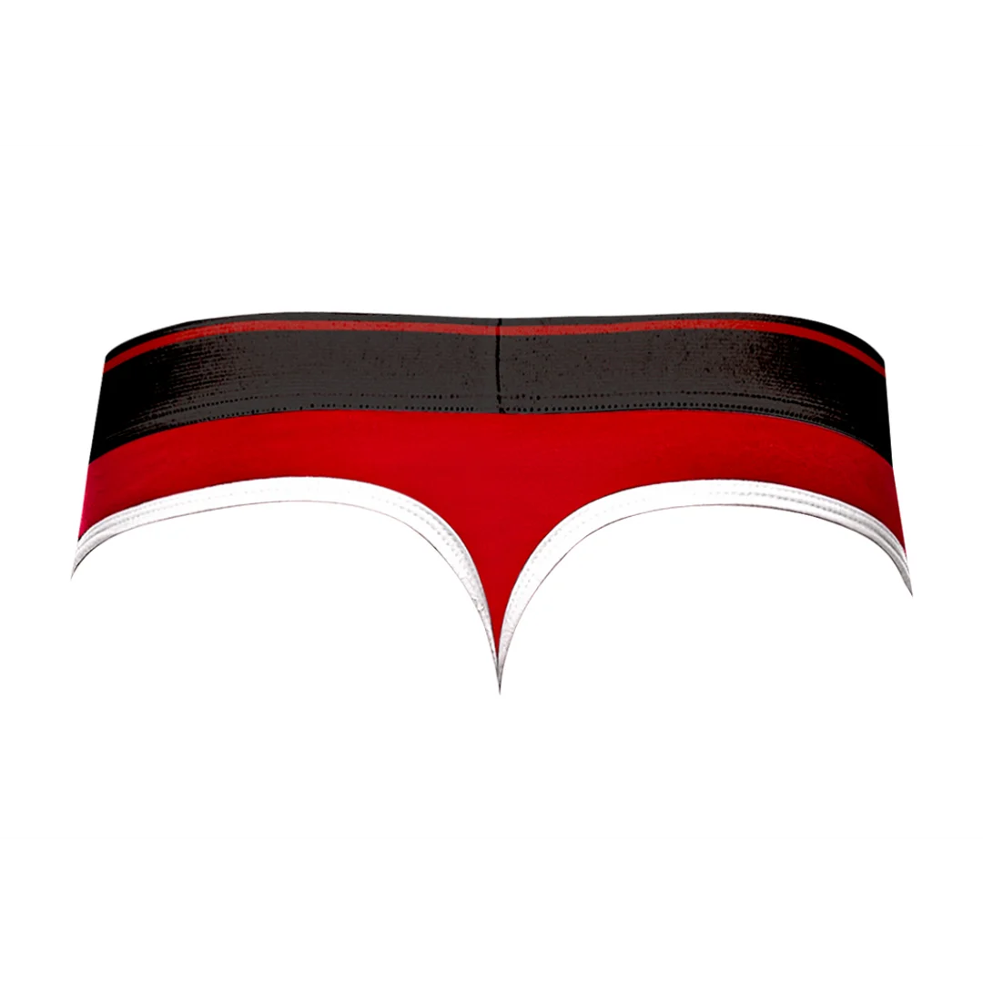 Male Power Panel Thong L/XL nero e rosso - immagine 5
