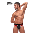 Male Power Panel Thong L/XL nero e rosso - immagine 6