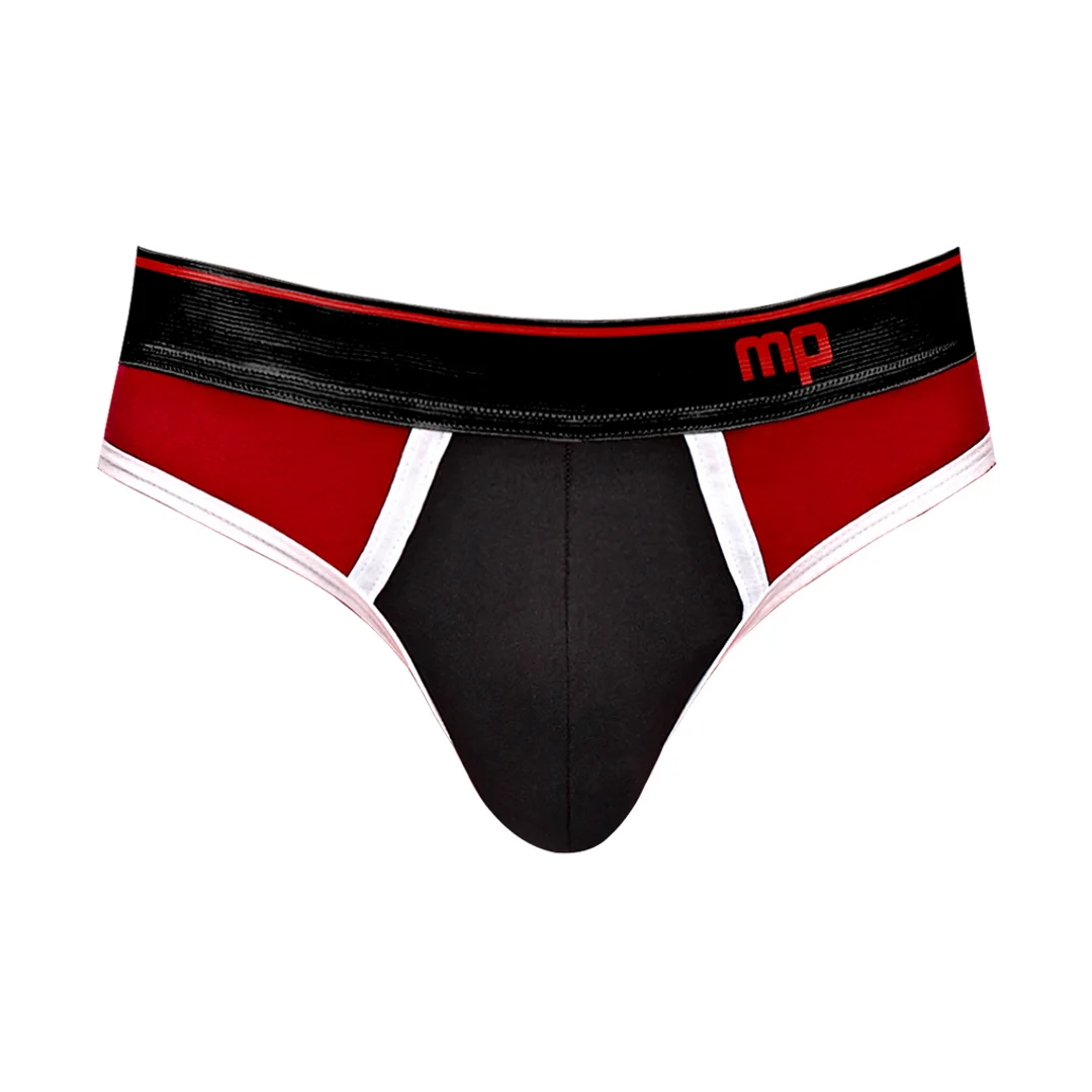 Male Power Panel Thong L/XL nero e rosso - immagine 16