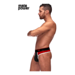 Male Power Panel Thong L/XL nero e rosso - immagine 14
