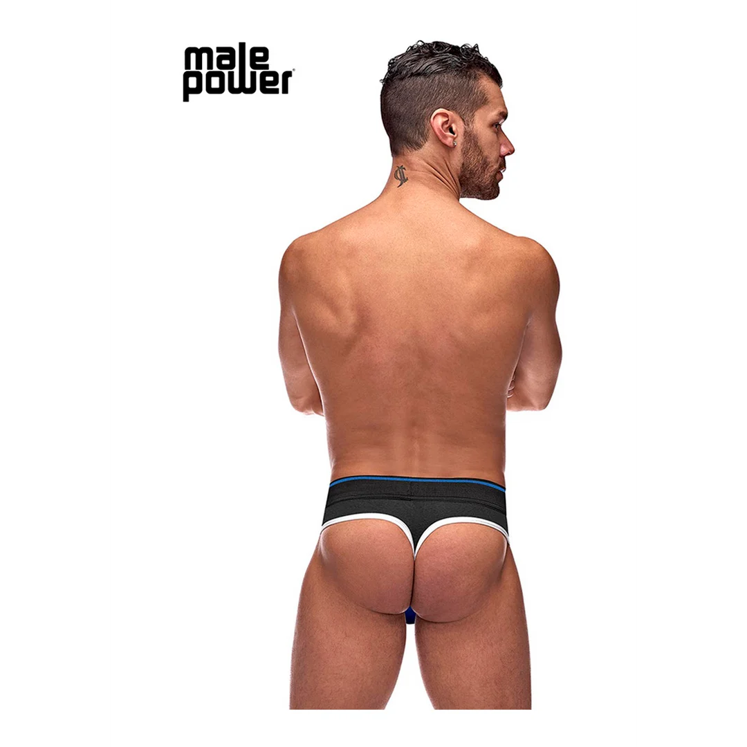 Male Power Panel Thong L/XL nero e rosso - immagine 9