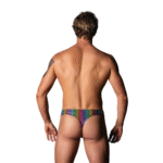 Tanga Male Power con tasca frontale e anello per il pene color cobalto