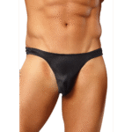Male Power Satin Spandex perizoma bong nero - immagine 6