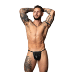 Perizoma G string Male Power nero effetto bagnato - immagine 3