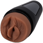 Masturbatore vaginale con texture realistica, color caramello - immagine 2