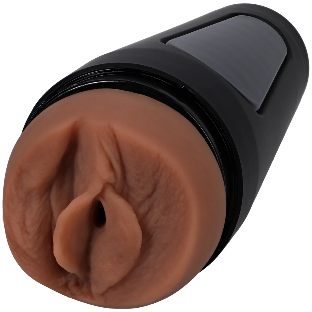 Masturbatore vaginale con texture realistica, color caramello - immagine 2