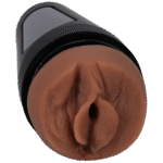Masturbatore vaginale con texture realistica, color caramello - immagine 3