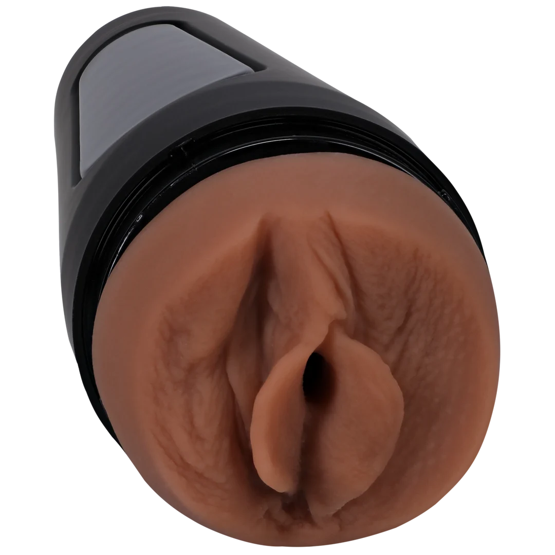 Masturbatore vaginale con texture realistica, color caramello - immagine 3