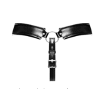 Perizoma da uomo con gabbia di castità e pouch in ecopelle per un look kinky – Male Power - immagine 3