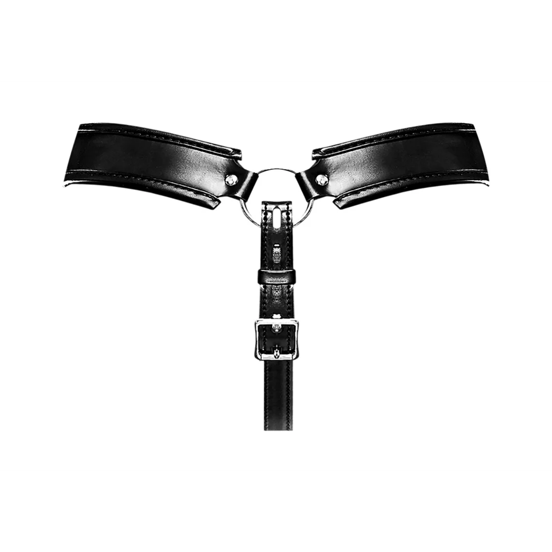 Perizoma da uomo con gabbia di castità e pouch in ecopelle per un look kinky – Male Power - immagine 3
