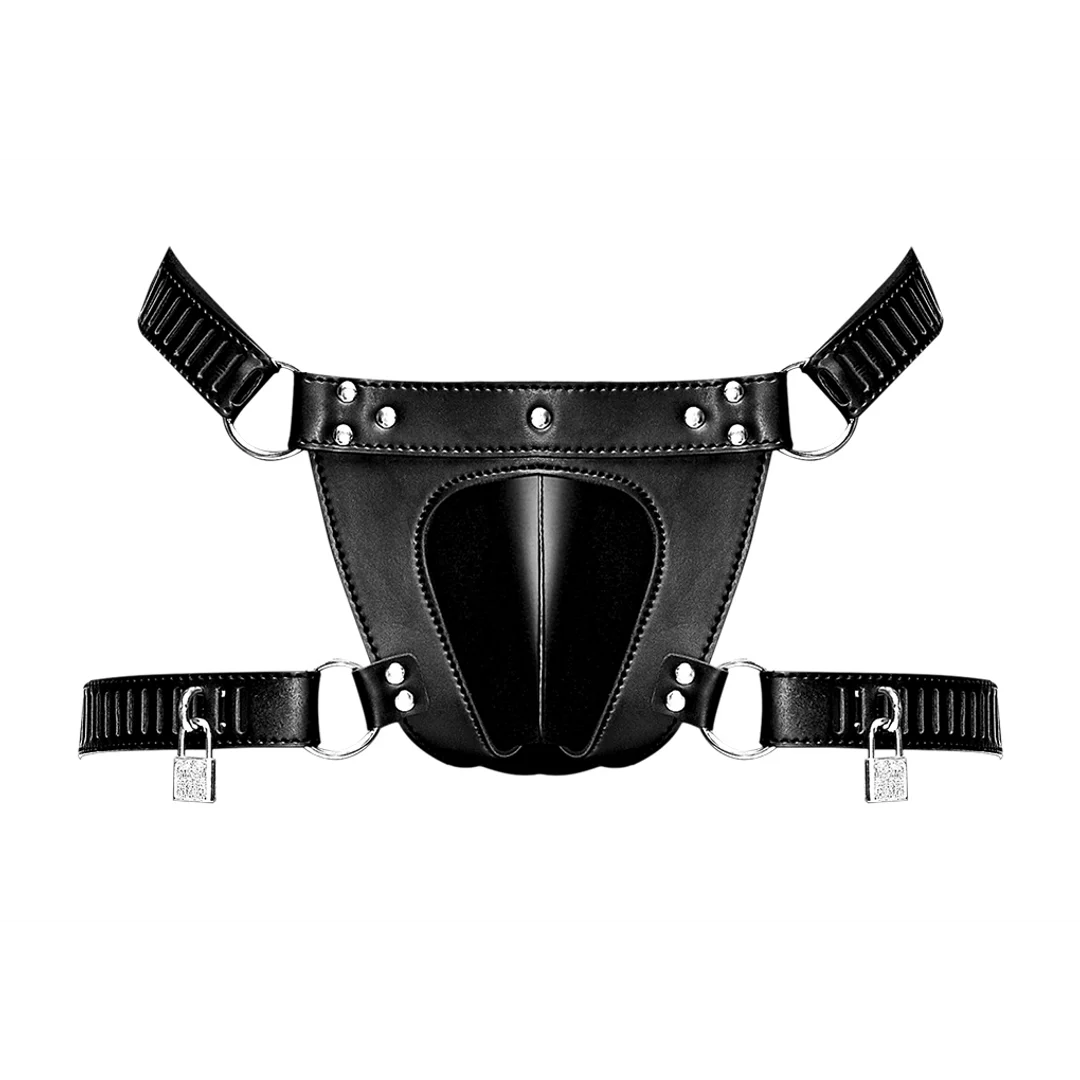 Perizoma BDSM da uomo con lucchetto di castità per un look audace e aderente – Male Power - immagine 2