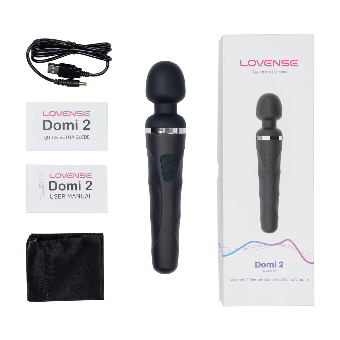 Vibratore wand con controllo tramite app Bluetooth – Lovense Domi 2 nero Lovense - immagine 3