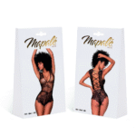 Body in pizzo eyelash con chiusura stringata, per forme curvy - LIN