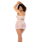 Babydoll con bustino in pizzo e perizoma per valorizzare le tue curve – LIN - immagine 2