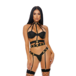 Completo lingerie Forplay con halter neck a fasce e reggicalze per un look sensuale - immagine 3