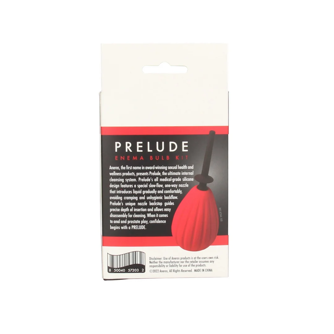 Doccia anale – Kit con bulbo per clistere Prelude, valvola unidirezionale e a flusso lento, rosso – Uomo – Aneros - immagine 3