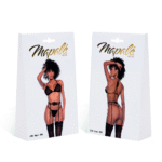 Completo Mapalé a tre pezzi con mesh e applicazioni ricamate