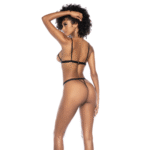 Completo lingerie con top a coppe aperte e perizoma per sedurre – LIN - immagine 2