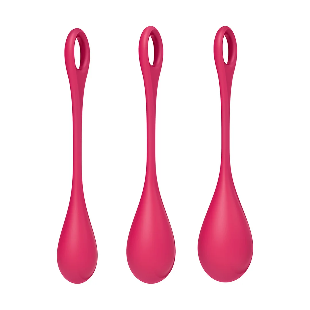 Set di palline di Kegel dalla texture morbida – Yoni Power 1 - Set di palline di Kegel - Rosso - immagine 4