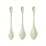 Sex toy per allenare il pavimento pelvico, dalla forma morbida – Yoni Power 2 – Set di palline Kegel – Verde chiaro - immagine 5