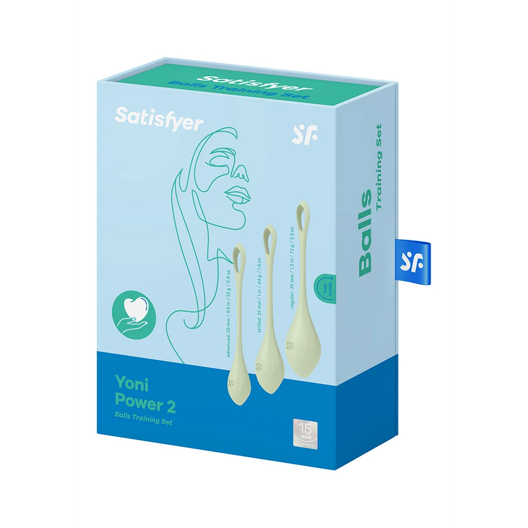 9043866-2 Sex toy per allenare il pavimento pelvico, dalla forma morbida – Yoni Power 2 – Set di palline Kegel – Verde chiaro - immagine 1